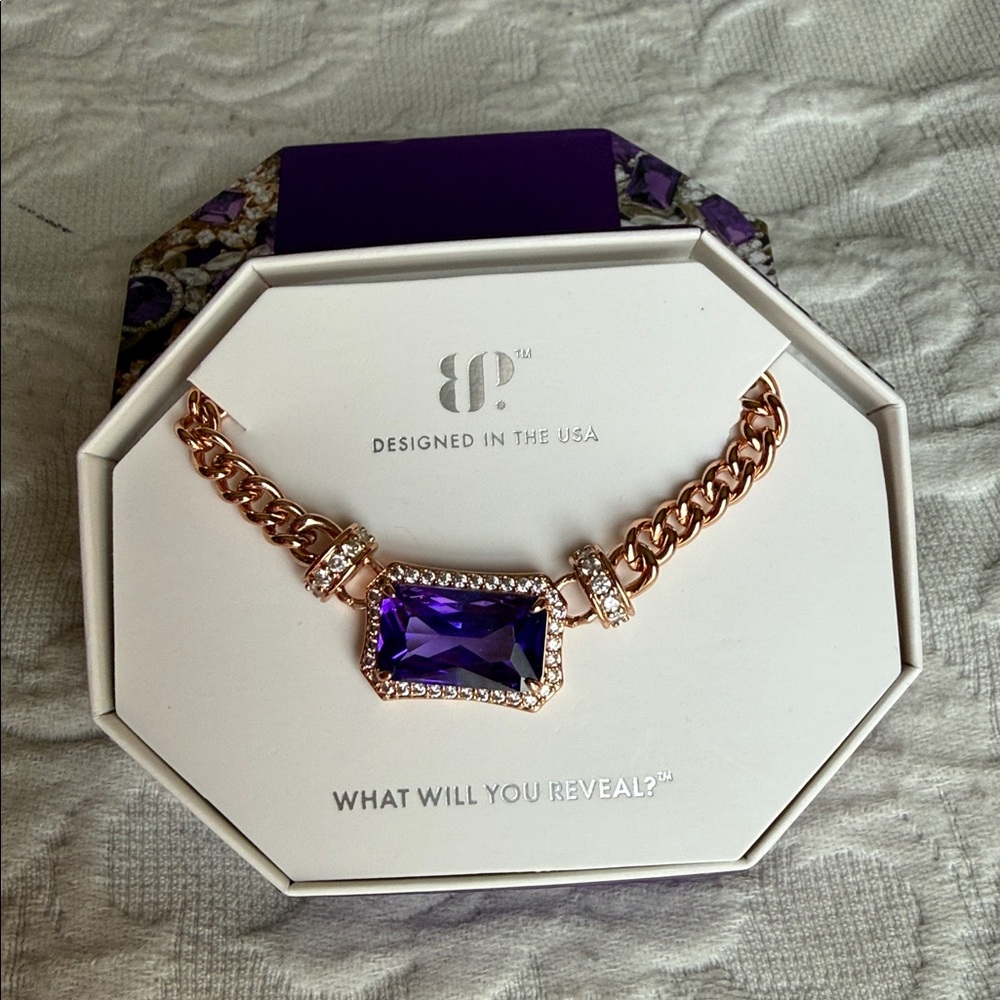 BP Elegant Purple and Gold Necklace